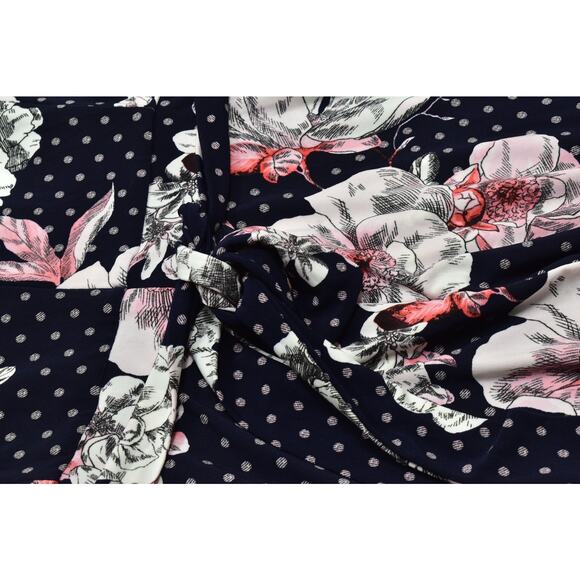 Tommy Hilfiger Women's Midi Dress Fit & Flare Blue FLoral Size 14 Polyester - Picture 7 of 8